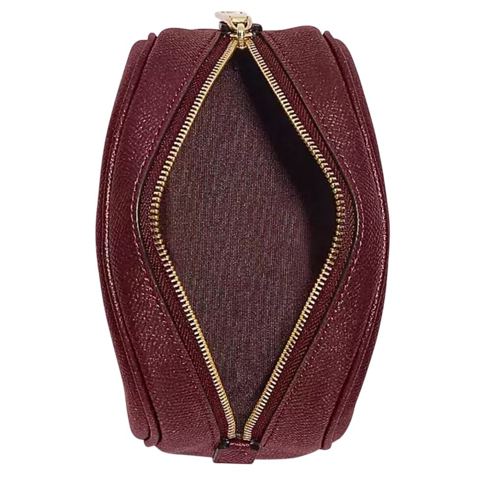 COACH GIFT BOXED DOME COSMETIC CASE & MIRROR BAG CHARM SET IN GOLD BLACK CHERRY - Picture 2 of 3